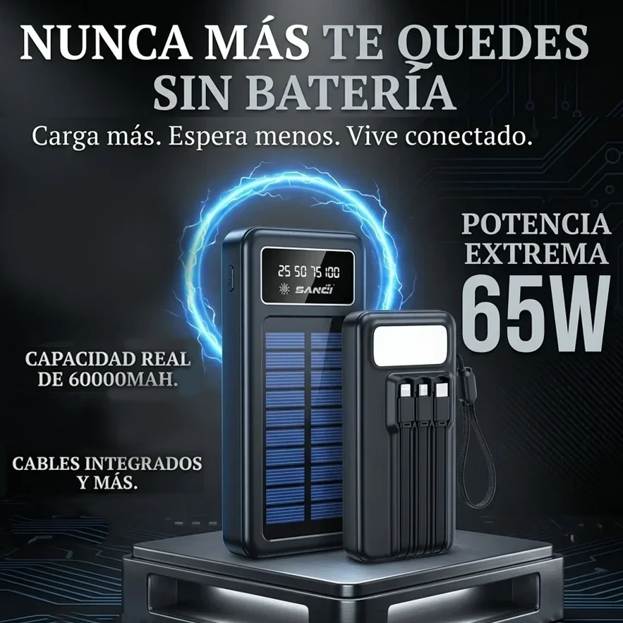 BATERIA INFINITA 60 000 mAh - CARGA RÁPIDA